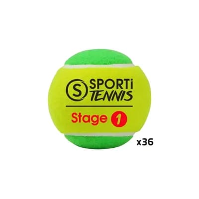 Sachet de 36 balles de tennis Sporti Stage 1