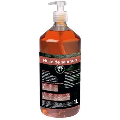 1L Huile de saumon Nutrivet Inne complément alimentaire pour chat et chien
