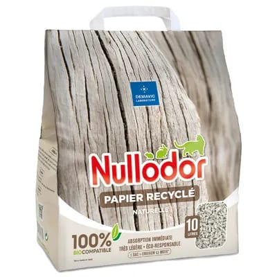 2x10L Litière Nullodor Papier Recyclé - pour chat