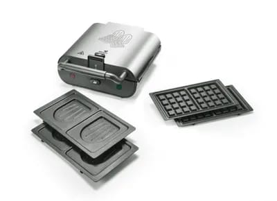 Gaufrier, Appareil à Croques 2 en 1 Duo Waffles Coloris Chromé
