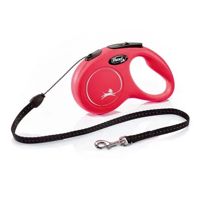 Laisse-cordon flexi New Classic S rouge, 5 m pour chien - laisse flexi New Classic taille S, rouge, 5 m