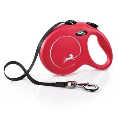 Laisse flexi New Comfort L rouge, 5 m pour chien - taille L : jusqu'à 50 kg