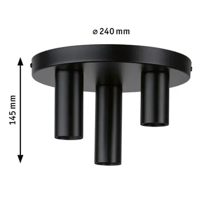 Paulmann Skogen plafonnier noir à 3 lampes