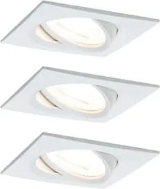Kit 3 spots LED Nova carré GU10 orientables à encastrer blanc 6,5W