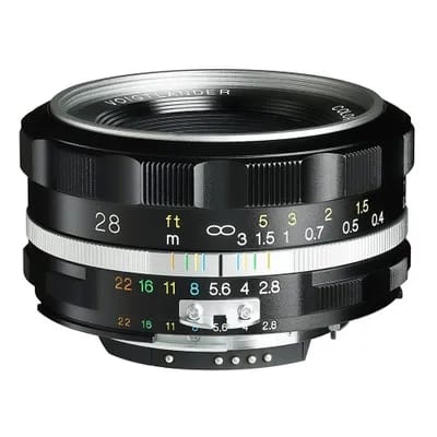 Voigtlander Color Skopar F2.8 28 mm SLII-S Nikon noir/argent
