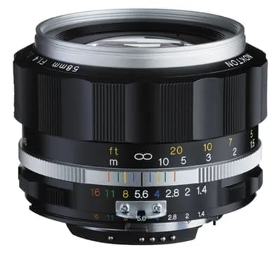 Voigtlander Nokton 58 mm F/1.4 SLII-S argent pour Nikon AI-S