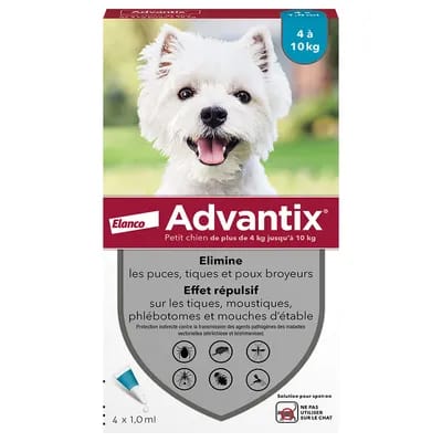 6 pipettes Advantix pour petit chien entre 4 et 10 kg