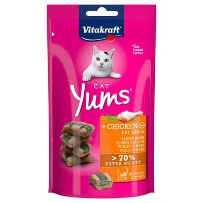 Vitakraft Cat Yums pour chat - poulet et herbe à chat (2 x 40 g)