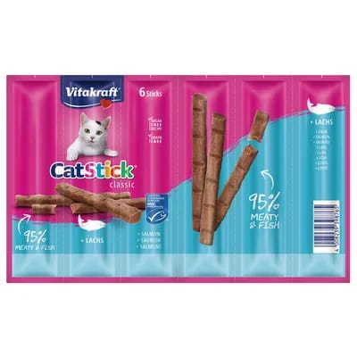 6x6g Vitakraft Cat Stick Classic saumon - Friandises pour chat