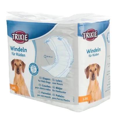 Couches Trixie pour chien mâle - taille L–XL : 60–80 cm, 12 couches