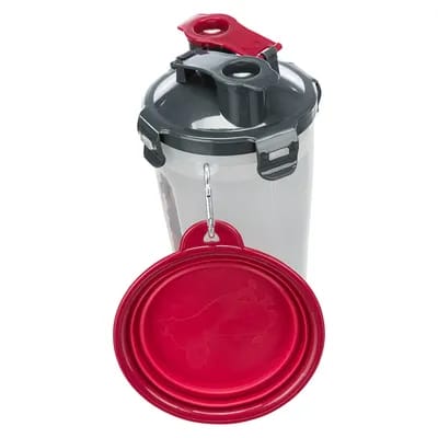 Conteneur à croquettes/eau Trixie pour chien et chat - 2 x 350 mL, H 23 cm x 11 cm de diamètre