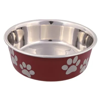 Trixie Gamelle en inox avec revêtement en plastique pour chien - capacité : 300 mL, 12 cm de diamètre