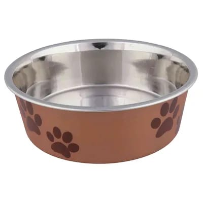 Trixie Gamelle en inox avec revêtement en plastique pour chien - 450 mL, 14 cm