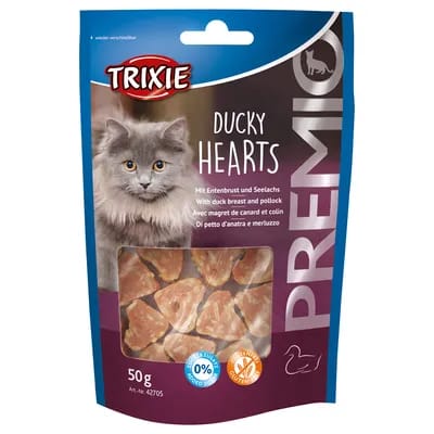 Trixie PREMIO Ducky Hearts pour chat - 50 g