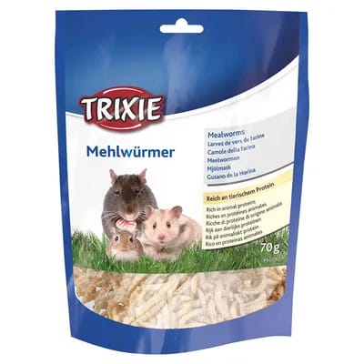 2x 70 g de vers de farine déshydratés Trixie Friandise pour petits animaux