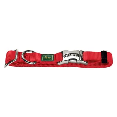 Collier Hunter Vario Basic AluStrong, rouge taille XL tour de cou 45-65 cm - pour chien