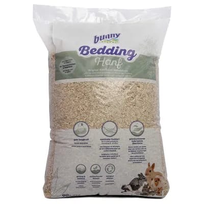 Litière Bunny Bedding en fibres de chanvre pour rongeur et lapin - 2 x 90 L