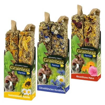 JR Farm Farmy's Grainless pour rongeur - 6 x 2 friandises (3 sortes de 140 g)