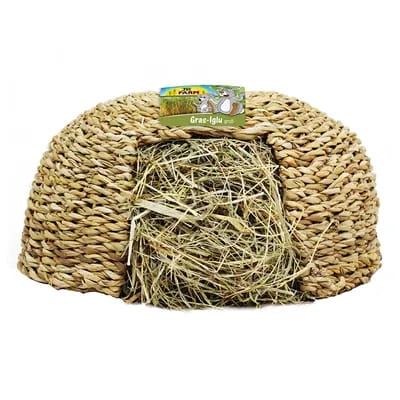2 x 470 g JR Farm Gras-Iglu groß für Kleintiere