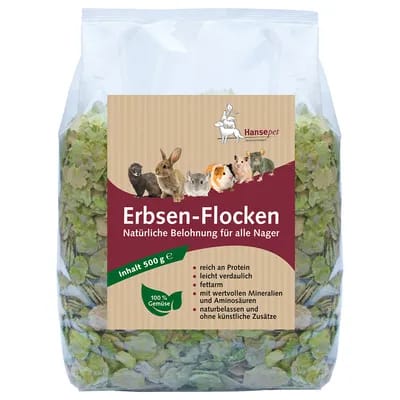 500 g Flocons de petits pois pour rongeur, lapin et oiseau