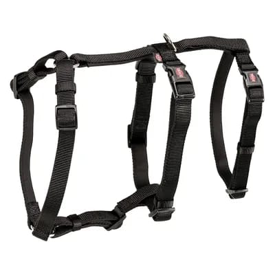 Harnais Trixie Panic Stay noir pour chien - taille S-M : tour de poitrail 40-65 cm, l 1,5 cm