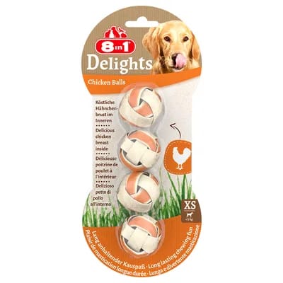 6x36g 8in1 Delights, balles fourrées à mâcher (24 balles) - Friandises pour chien