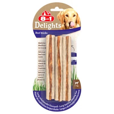 75g 8in1 Delights, bœuf, bâtonnets à mâcher (3 bâtonnets) - Friandises pour chien