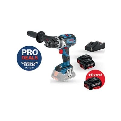 Perceuse-visseuse gsr 18v-110c+3 batteries 5 ah+chargeur 1.1 kg 2 18 v moteur charbon batterie 13 mm 4 ah 2100 trs/min 110 n/m 1 coffret(s) perceuse-v