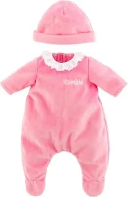 Pyjama rose et bonnet pour poupon 36 cm