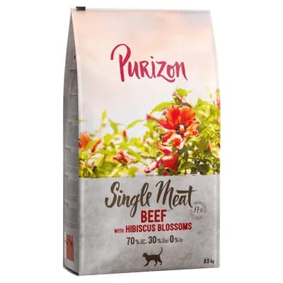 Purizon Single Meat bœuf, fleurs d'hibiscus pour chat - 2 x 6,5 kg