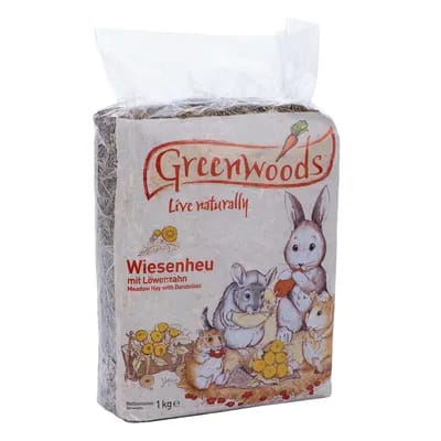 Foin Greenwoods, pissenlit - lot % : 3 x 1 kg