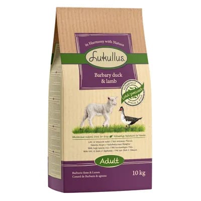 2x10kg Lukullus Canard de Barbarie, agneau - Croquettes pour chien