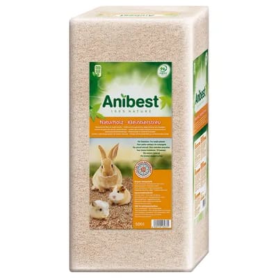 Litière en bois naturel Anibest pour petits animaux - 500 L (20 kg)