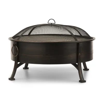 Blumfeldt Catania Brasero Décoratif De Jardin 2-En-1 Ø 80cm - Grille De Barbecue Ø 70cm En Acier Chromé