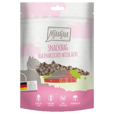 4x 125g MjAMjAM Snackbag culinaire saumon sauvage snacks pour chats MjAMjAM