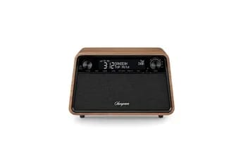 Radio Reveil Vintage Dab+, Bluetooth, FM, Auxillaire In. Coffret bois Walnut