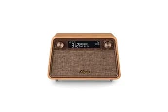 Radio Reveil Vintage  Dab+, Bluetooth, FM, Auxillaire In. Coffret bois Clair
