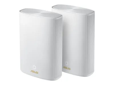 ASUS ZenWiFi AX Hybrid (XP4) - Système Wi-Fi (2 routeurs) - jusqu'à 5500 pieds carrés - maillage - 1GbE, HomePlug AV (HPAV) 2.0 - Wi-Fi 6 - Bi-bande