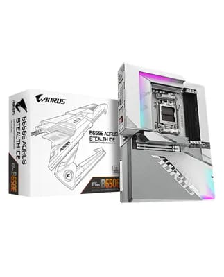 GIGABYTE B650E AORUS STEALTH ICE - Prend en charge les processeurs AMD Ryzen 9000, VRM 12+2+2 phases, jusqu'à 8000MHz DDR5 (OC),
