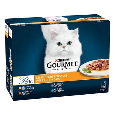 12x85g Gourmet Perle Les filettines en sauce - Pâtée pour chat