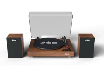 Platine vinyle JAM Bois avec paire d''enceintes