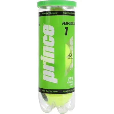 Tube de 3 balles de tennis Prince Play & Stay - stage 1