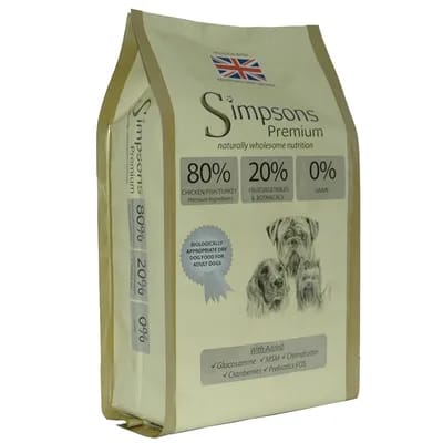 2x12kg Simpsons Premium 80/20 MixedViande & Poisson - Croquettes pour chien