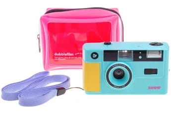 Appareil photo Argentique Dubble Film SHOW REUTILISABLE 35 MM AVEC FLASH - TURQUOISE