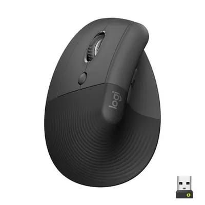 Logitech Lift Left Ergo Silencieuse - Graphite/Sans Fil