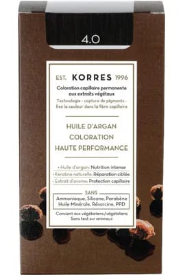 Coloration permanente huile d’argan - Châtain naturel 4.0                                - Korres