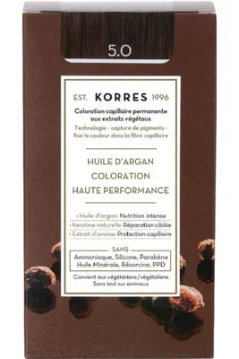 Coloration permanente huile d’argan - Châtain clair 5.0                                - Korres
