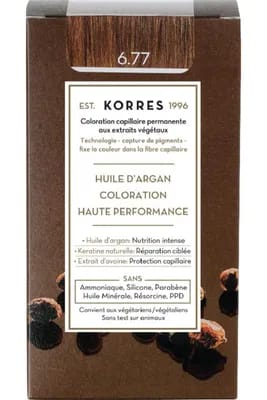 Coloration permanente huile d’argan - Blond foncé marron intense 6.77                                - Korres