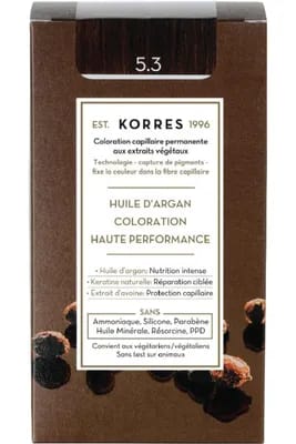 Coloration permanente huile d’argan - Châtain doré 5.3                                - Korres