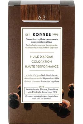 Coloration permanente huile d’argan - Blond miel doré 6.3                                - Korres
